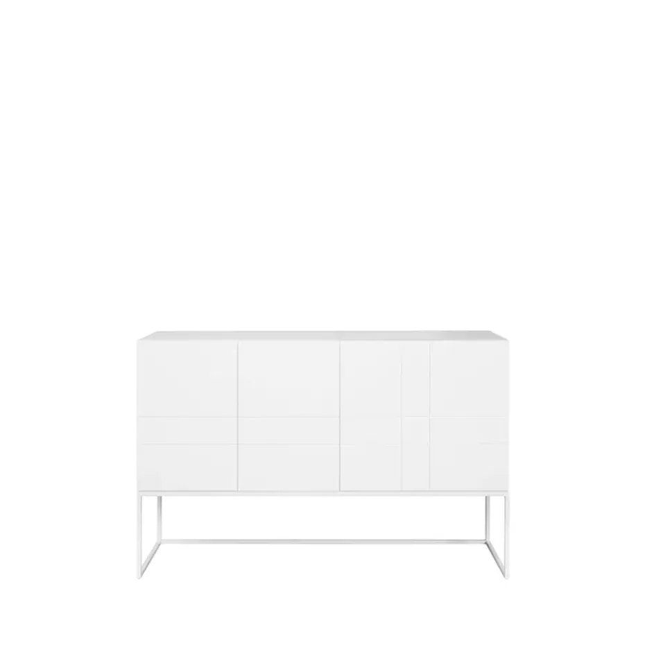 Kilt Light 137 table d'appoint, white, 3 portes