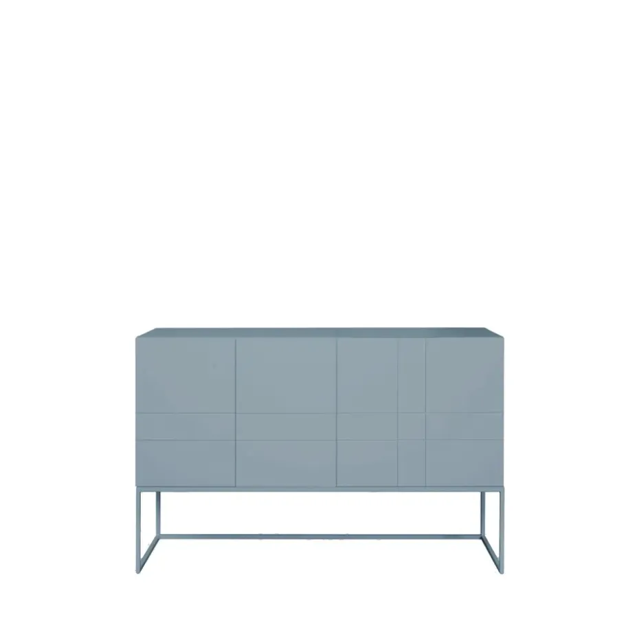 Kilt Light 137 table d'appoint, nordic blue, 2 portes, 2 tiroirs