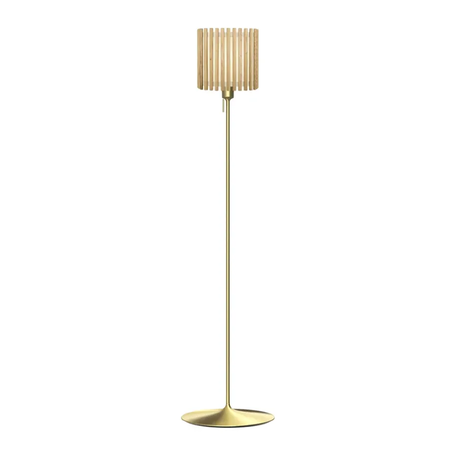 Lampadaire Komorebi medium, Chêne carré-Laiton brossé