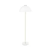 Lampadaire Kupoli, Blanc-détails en laiton-abat-jour blanc