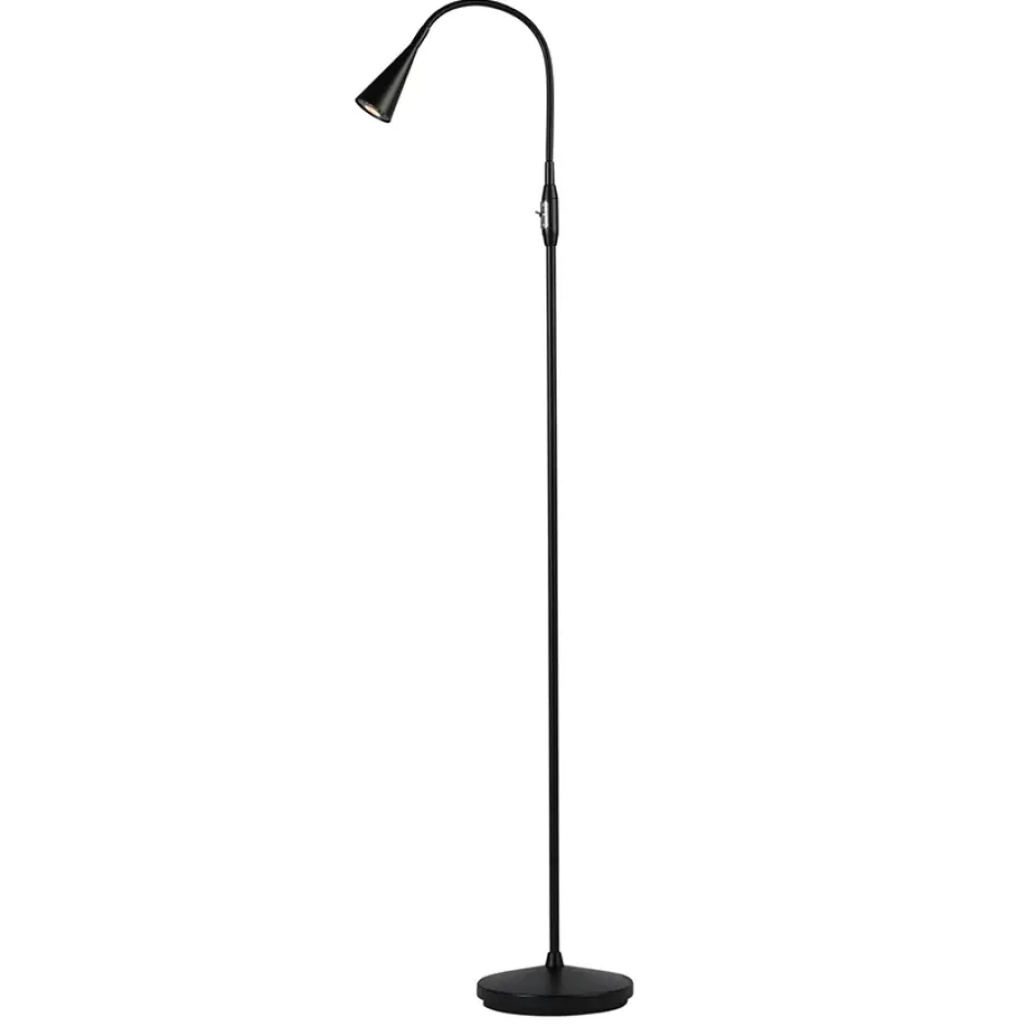 Lampadaire Ledro, Noir mat