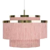 Lampe à suspension Frans, rose, laiton