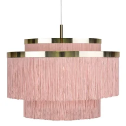 Lampe à suspension Frans, rose, laiton