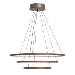 Lampe de plafond Trione Ø80 cm, Noyer