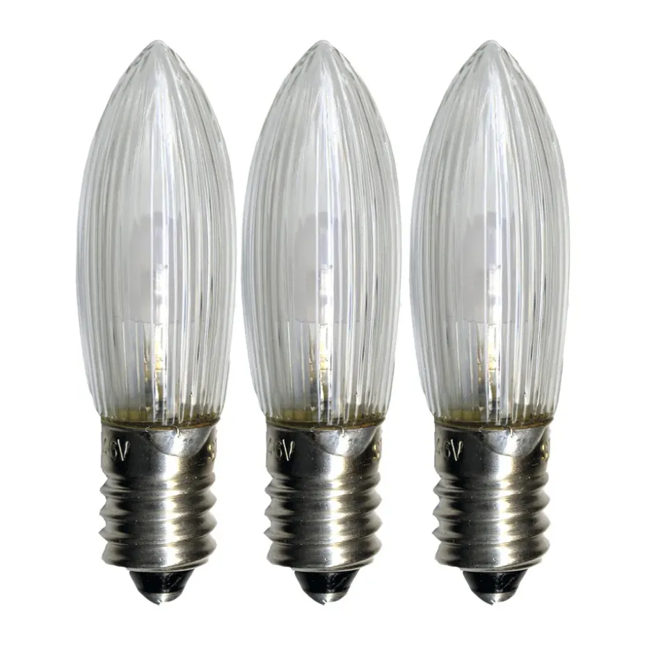 Lampe de rechange E10 universal-LED extérieur lot de 3, 0,2W 2100K non dimmable