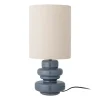 Lampe de table Fabiola Ø24x51 cm, Verre bleu-lin