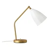 Lampe de table Gräshoppa brillante, Blanc d'albâtre-laiton