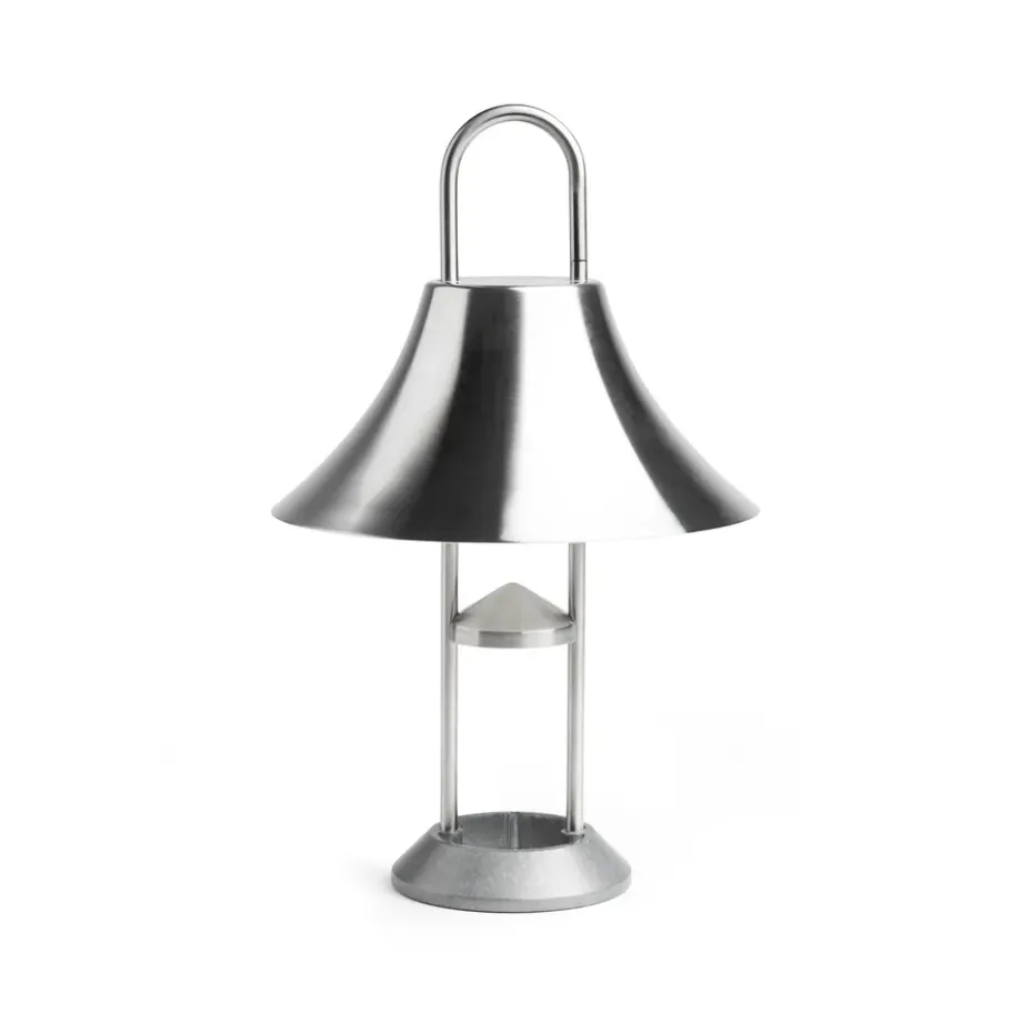 Lampe de table portable Mousqueton, Brushed stainless steel