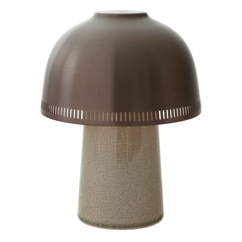 Lampe de table Raku SH8, Gris beige et bronze