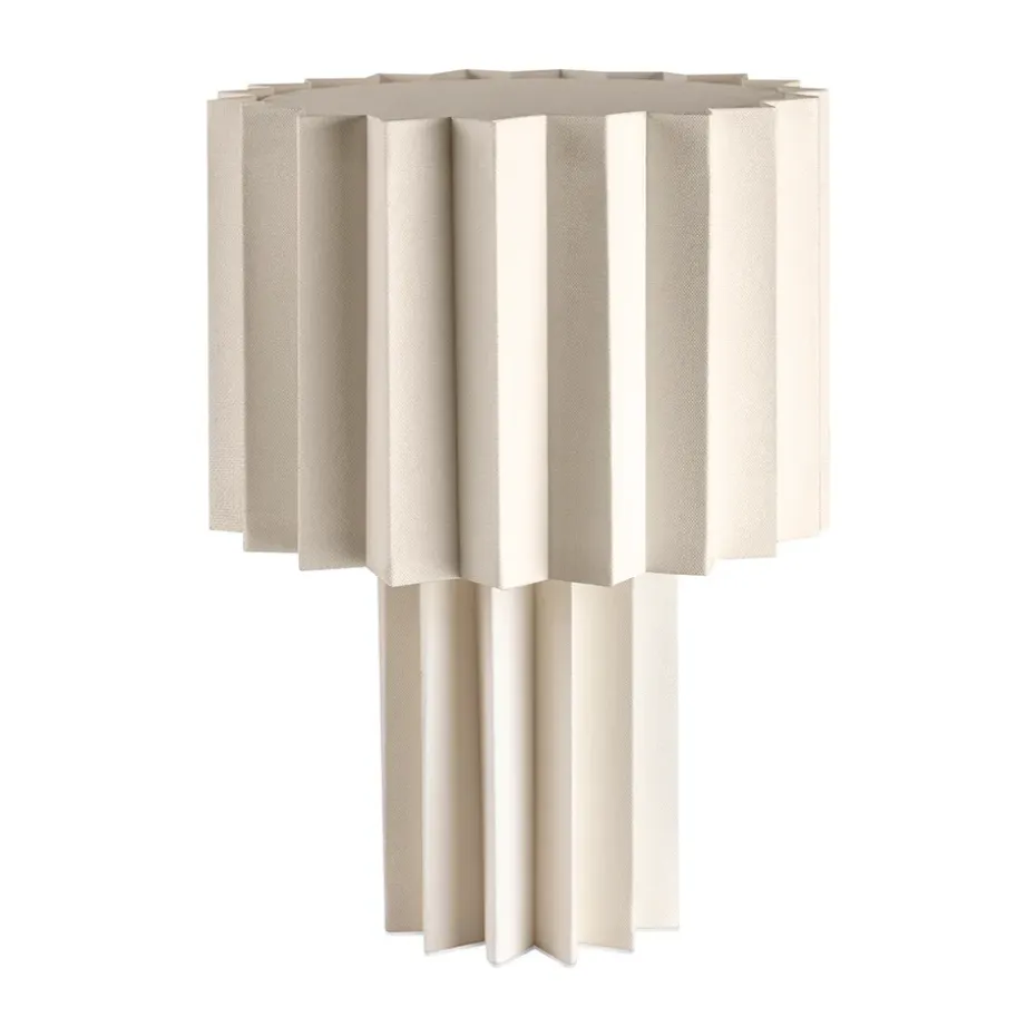 Lampe de table textile Plissé, Blanc