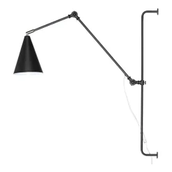 Lampe murale Yukon long, Noir mat