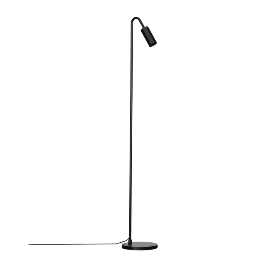 Lampe sur pied Curve 146 cm, Noir mat
