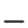 Lit de repos Outline, Refine leather black-Aluminium