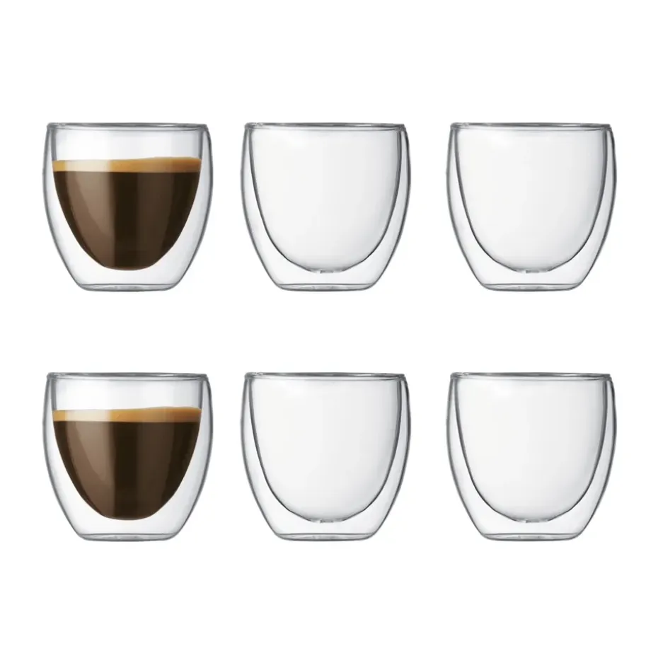 Lot 6 verres Pavina double paroi, 0,08 L