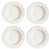 Lot de 4 assiettes creuses Kalk 23cm, blanc