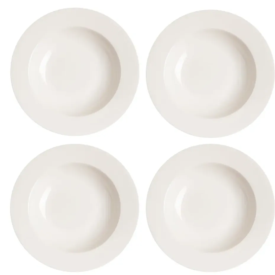 Lot de 4 assiettes creuses Kalk 23cm, blanc