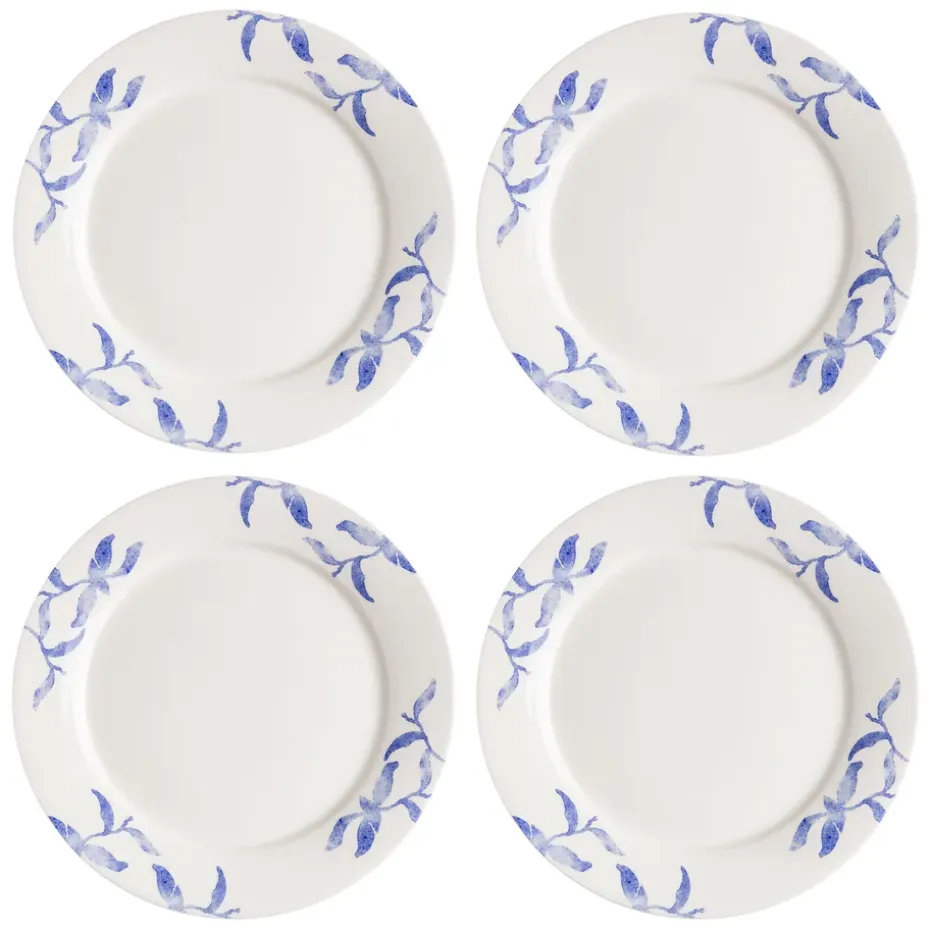 Lot de 4 assiettes Havspil 28cm, bleu-blanc