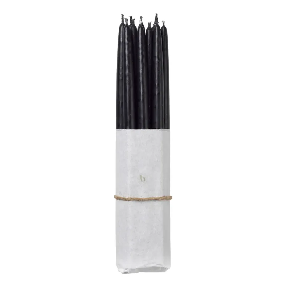 Lot de 10 bougies anciennes trempées Broste Copenhagen, Simply black