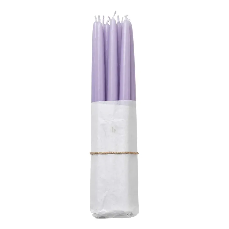 Lot de 10 bougies anciennes trempées Broste Copenhagen, Orchid lumière pourpre
