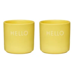 Lot de 2 coquetiers Design Letters, Hello-yellow