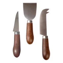 Lot de 3 couteaux à fromages Astrid, Marron-argent