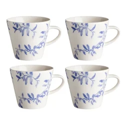 Lot de 4 mugs Havspil 30cl, bleu-blanc