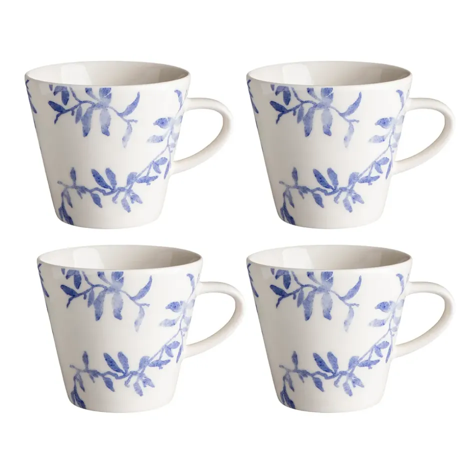 Lot de 4 mugs Havspil 30cl, bleu-blanc