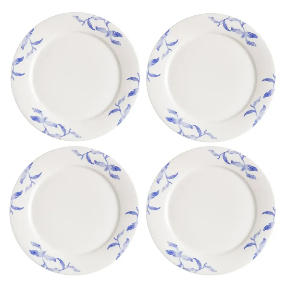 Lot de 4 petites assiettes Havspil 21cm, bleu-blanc