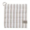 Manique Ernst rayures larges 23x25 cm, Rayé beige-blanc
