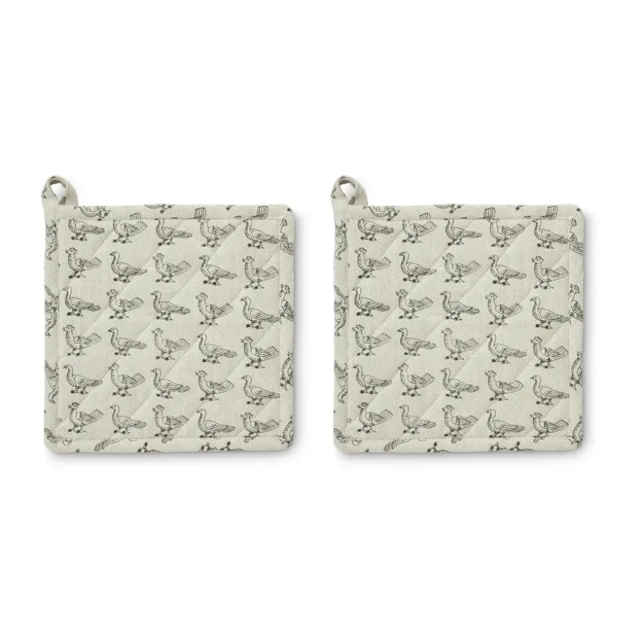 Manique Stina 20x20 cm, lot de 2, Beige