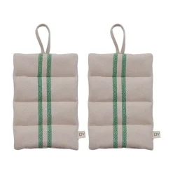 Maniques en lin, lot de 2, Vert