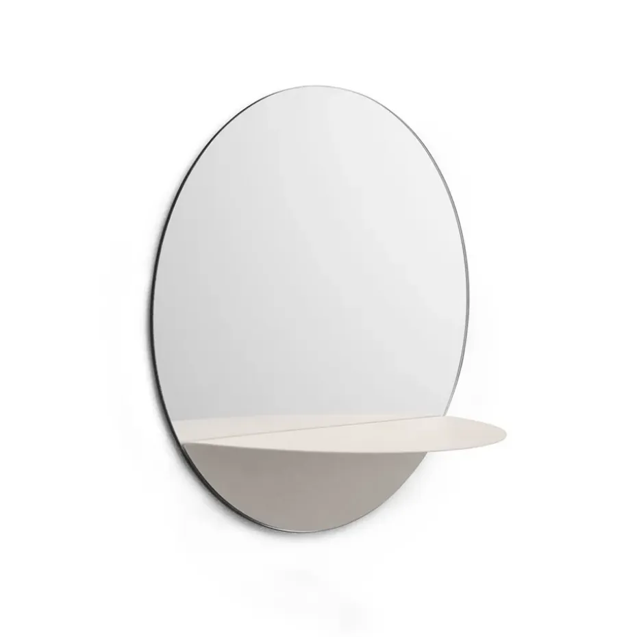 Miroir Horizon rond, blanc