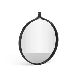 Miroir rond Comma Ø52 cm, Frêne noirci
