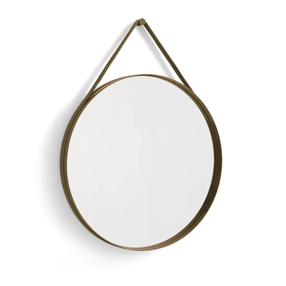 Miroir Strap Mirror Ø70 cm, Light brown