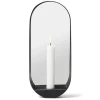 Miroir/Bougeoir Glim oval 12x28 cm, Noir
