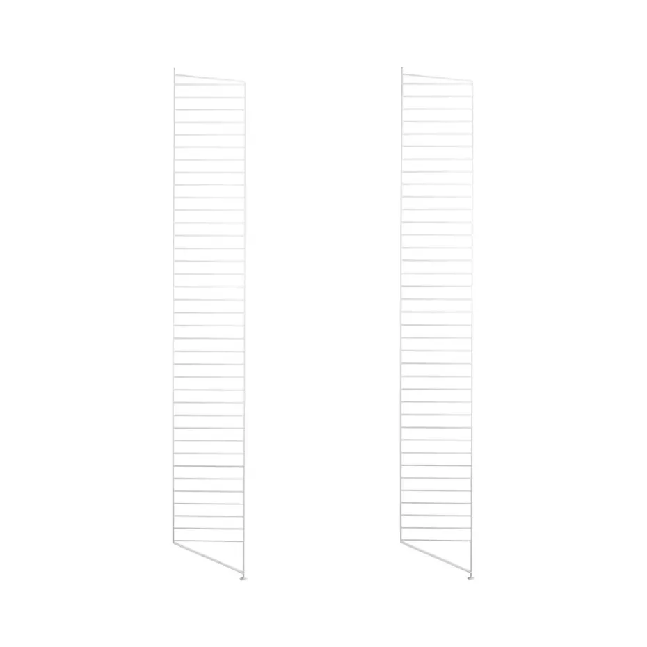 Montant d'étagère String, blanc, 200x30 cm, lot de 2