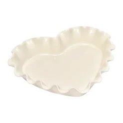 Moule à tarte cœur Emile Henry 1,5 L, Crème