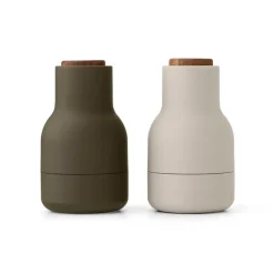 Moulin à épices Bottle Grinder Small, lot de 2, Hunting green-beige-noyer
