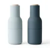 Moulin à poivre et à sel Bottle Grinder lot de 2, Blues (couvercle en hêtre)
