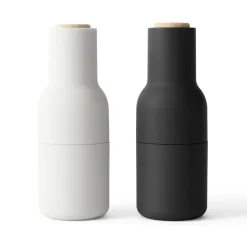 Moulin à poivre et à sel Bottle Grinder lot de 2, Ash-carbon (couvercle en hêtre)