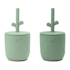 Mug Wally avec paille peekaboo, lot de 2, Vert