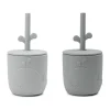 Mug Wally avec paille peekaboo, lot de 2, Gris