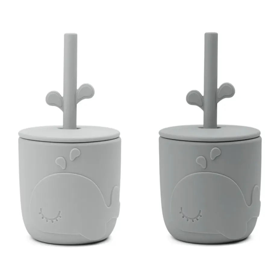 Mug Wally avec paille peekaboo, lot de 2, Gris