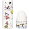 Mumin coquetier avec soucoupe, coquetier en couleurs 4 pièces, Blanc avec motif