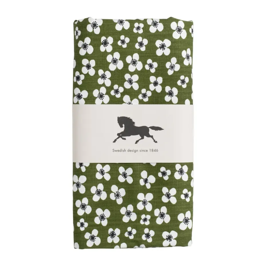 Nappe cirée Belle Amie, Vert foncé 145x220 cm