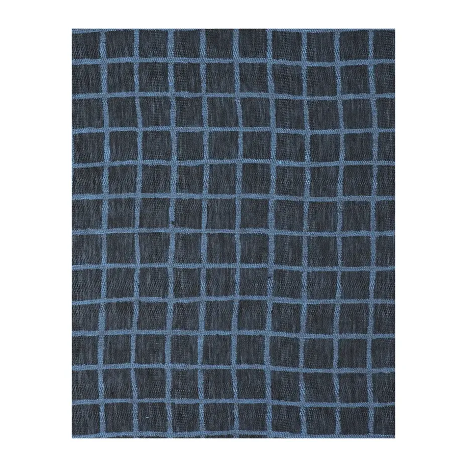 Nappe en jacquard Rutig 147x147 cm, Blue-black