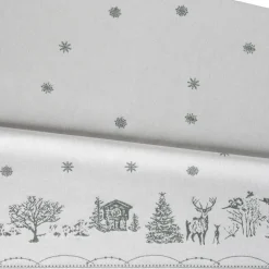 Nappe Julemorgen, Blanc-vert, 140x340 cm
