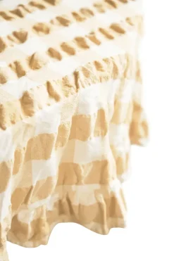 Nappe Kullavik Ø170 cm, Jaune-blanc