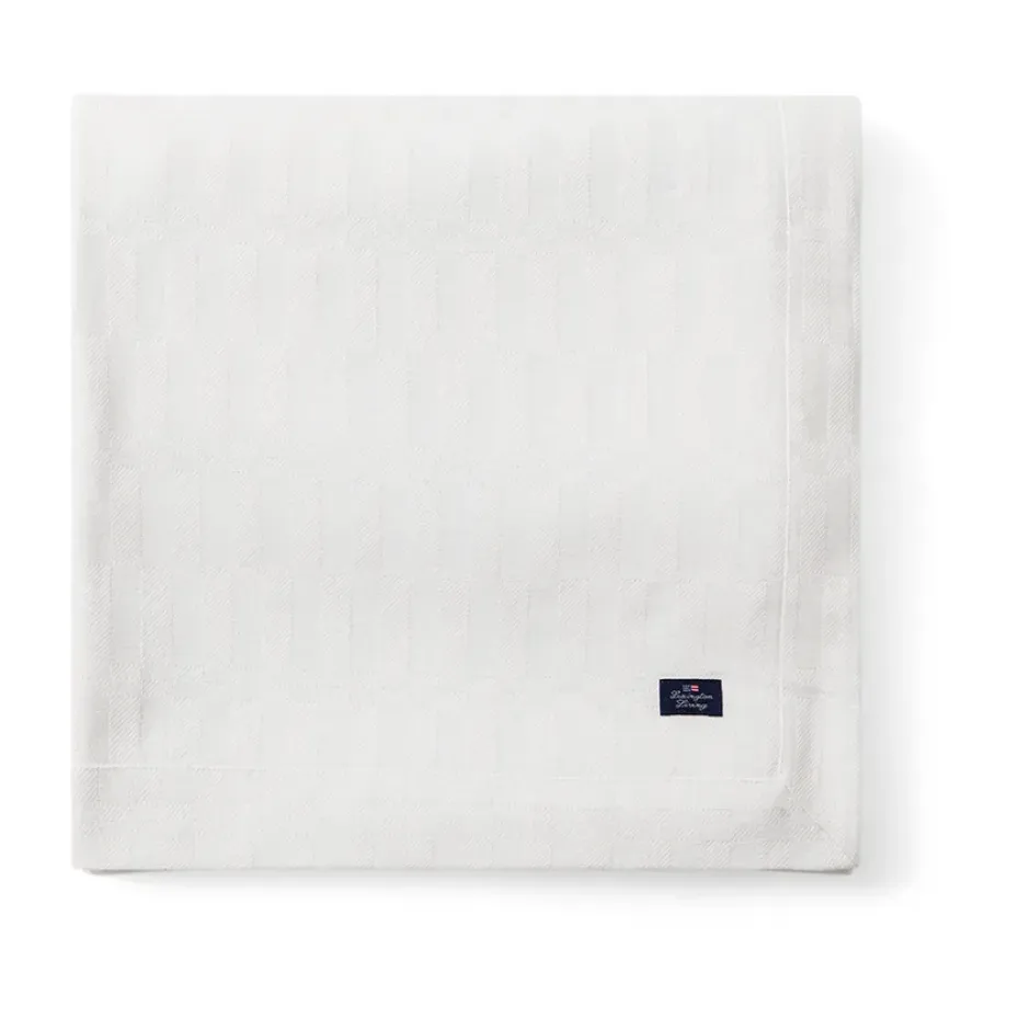 Nappe White jacquard cotton 150x250 cm, Blanc