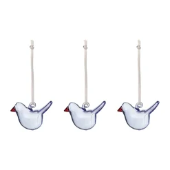 Oiseau en verre Iittala, Bleu clair, mini, lot de 3